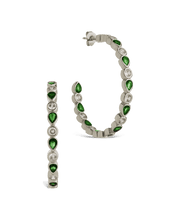 Load image into Gallery viewer, Bezel Set Mixed CZ Hoops