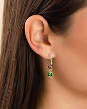 Load image into Gallery viewer, Bezel CZ Station Hoop Earrings