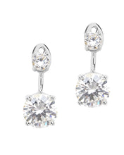 Load image into Gallery viewer, Sterling Silver Brilliant CZ Stud Jacket Earrings