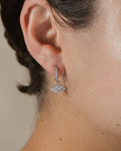 Load image into Gallery viewer, Sterling Silver Starry Nights Eye Micro Hoops