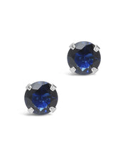 Load image into Gallery viewer, Sterling Silver 7mm Rainbow CZ Studs