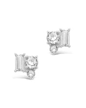 Load image into Gallery viewer, Sterling Silver CZ Cluster Studs