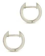 Load image into Gallery viewer, Sterling Silver CZ Baguette Micro Hoop Earrings
