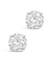 Load image into Gallery viewer, Sterling Silver 8mm CZ Stud Earrings