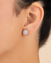 Load image into Gallery viewer, Sterling Silver 8mm CZ Stud Earrings