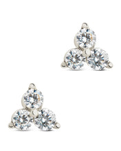 Load image into Gallery viewer, Sterling Silver CZ Pyramid Stud Earrings