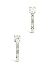 Load image into Gallery viewer, Sterling Silver CZ Suspender Stud Earrings