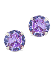 Load image into Gallery viewer, Sterling Silver 7mm Rainbow CZ Studs