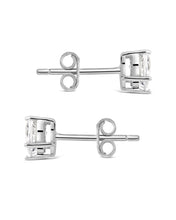 Load image into Gallery viewer, Sterling Silver 5mm Heart CZ Stud Earrings