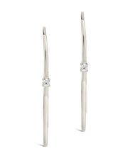 Load image into Gallery viewer, Sterling Silver CZ Studded Threader Earrings