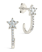 Load image into Gallery viewer, Sterling Silver CZ Star Jacket Earrings