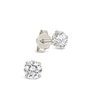 Load image into Gallery viewer, Sterling Silver 4mm CZ Stud Earrings