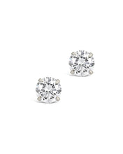 Load image into Gallery viewer, Sterling Silver 4mm CZ Stud Earrings