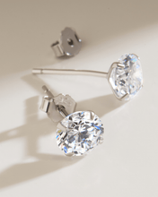 Load image into Gallery viewer, Sterling Silver 6mm CZ Stud Earrings