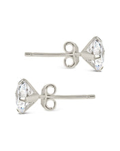 Load image into Gallery viewer, Sterling Silver 6mm CZ Stud Earrings