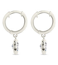 Load image into Gallery viewer, Sterling Silver Lizzy CZ Heart Drop Earrings
