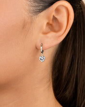Load image into Gallery viewer, Sterling Silver Lizzy CZ Heart Drop Earrings