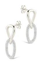 Load image into Gallery viewer, Sterling Silver Taissa CZ Chain Link Studs
