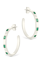 Load image into Gallery viewer, Sterling Silver Asher Flat Polished Hoops