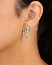 Load image into Gallery viewer, Sterling Silver Adrian CZ Waterfall Statement Studs