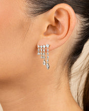 Load image into Gallery viewer, Sterling Silver Adrian CZ Waterfall Statement Studs