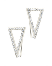 Load image into Gallery viewer, Sterling Silver Janine CZ Geometric Crawler Earrings