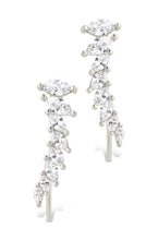 Load image into Gallery viewer, Sterling Silver Skye CZ Threader Crawler Earrings