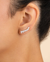 Load image into Gallery viewer, Sterling Silver Skye CZ Threader Crawler Earrings
