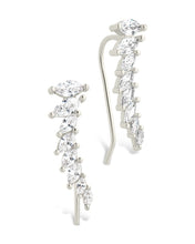 Load image into Gallery viewer, Sterling Silver Skye CZ Threader Crawler Earrings