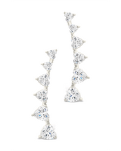 Load image into Gallery viewer, Sterling Silver Jillian CZ Heart Crawler Studs
