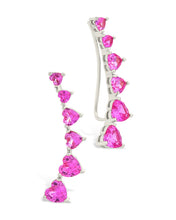 Load image into Gallery viewer, Sterling Silver Jillian CZ Heart Crawler Studs