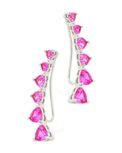 Load image into Gallery viewer, Sterling Silver Jillian CZ Heart Crawler Studs