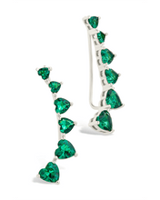 Load image into Gallery viewer, Sterling Silver Jillian CZ Heart Crawler Studs