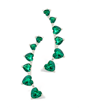 Load image into Gallery viewer, Sterling Silver Jillian CZ Heart Crawler Studs