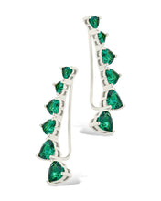 Load image into Gallery viewer, Sterling Silver Jillian CZ Heart Crawler Studs