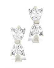 Load image into Gallery viewer, Sterling Silver Ravenna CZ Micro Hoop Earrings