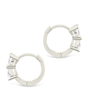Load image into Gallery viewer, Sterling Silver Ravenna CZ Micro Hoop Earrings