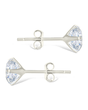 Load image into Gallery viewer, Sterling Silver Asscher Cut Prong Set Stud Earrings