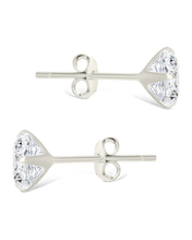 Load image into Gallery viewer, Sterling Silver Cushion Cut Prong Set Stud Earrings