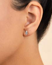 Load image into Gallery viewer, Sterling Silver Marquise Cut Prong Set Stud Earrings