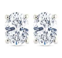 Load image into Gallery viewer, Sterling Silver Oval Cut Prong Set Stud Earrings