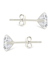 Load image into Gallery viewer, Sterling Silver Round Cut Prong Set Stud Earrings