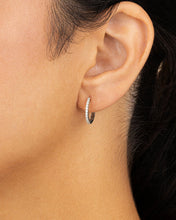 Load image into Gallery viewer, Sterling Silver Pave CZ Micro Hoops