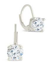 Load image into Gallery viewer, Sterling Silver Round Cut French Clip Earrings