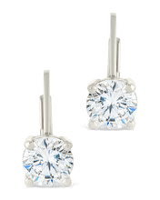 Load image into Gallery viewer, Sterling Silver Round Cut French Clip Earrings