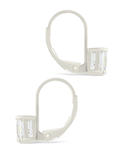 Load image into Gallery viewer, Sterling Silver Princess Cut French Clip Earrings