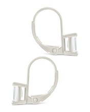 Load image into Gallery viewer, Sterling Silver Emerald Cut French Clip Earrings