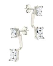 Load image into Gallery viewer, Sterling Silver Emerald Cut Duo Jackets