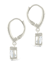 Load image into Gallery viewer, Sterling Silver Angelica Pear Cut CZ French Clip Earrings