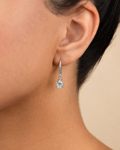 Load image into Gallery viewer, Sterling Silver Angelica Pear Cut CZ French Clip Earrings